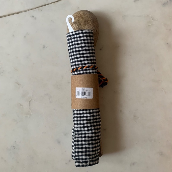 NWT kitchen gift set wood spoon Boo and black and white check dishcloth - Picture 3 of 4